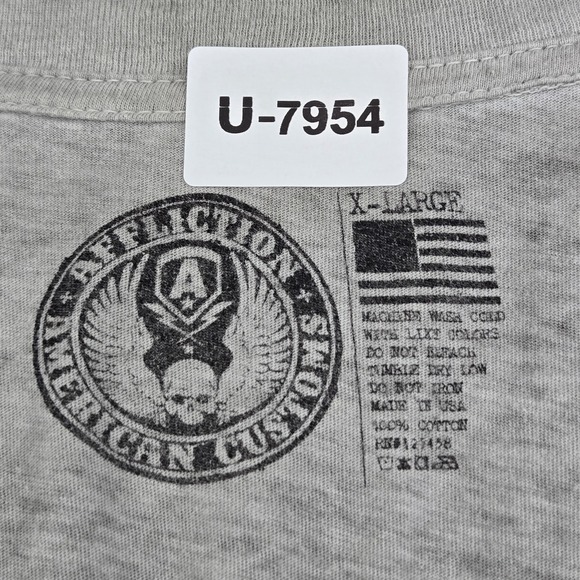 Affliction Women Shirt X-LARGE Gray Y2K Grunge Eagle California Short Sleeve - Picture 2 of 9